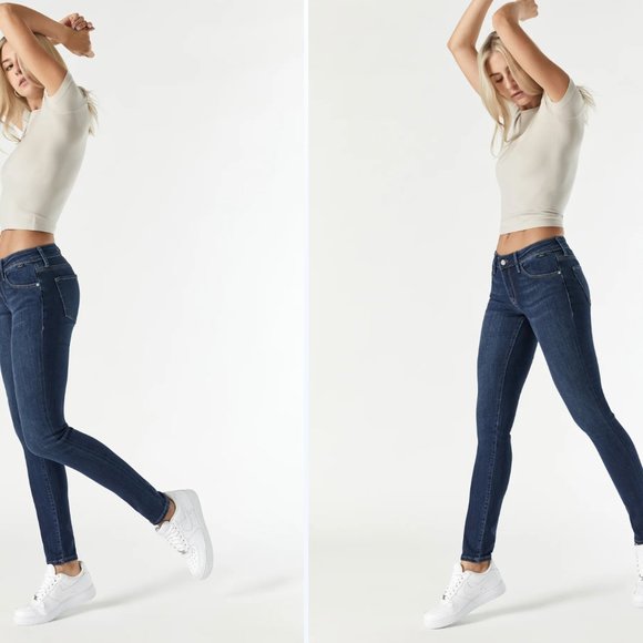 *Mavi Jeans Co Turquoise Alexa Mid Rise Skinny Jeans - Picture 8 of 8